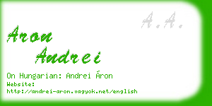 aron andrei business card